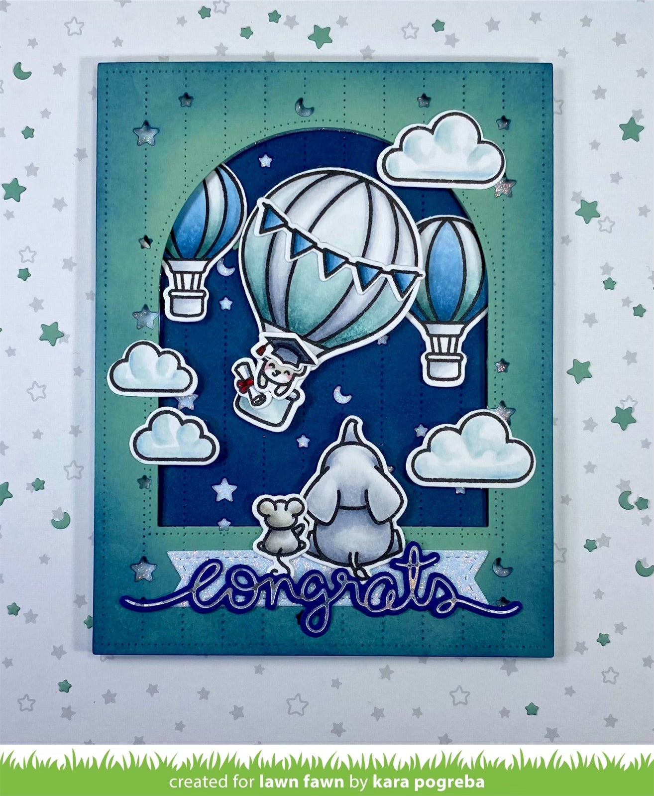 Dotted Moon And Stars Backdrop: Portrait Lawn Cuts