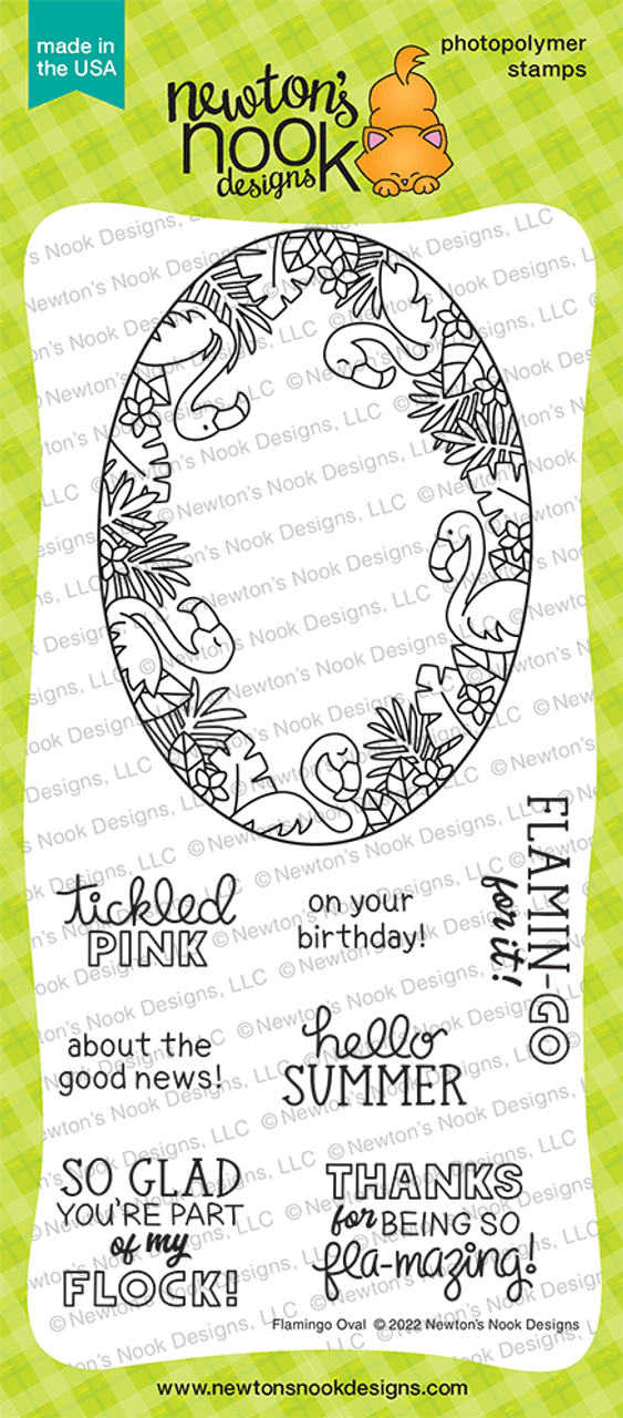 Flamingo Oval Stamp Set
