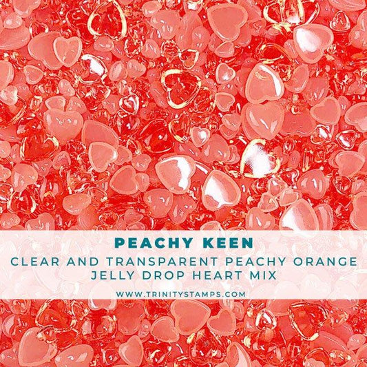 Peachy Keen Jelly Drop Hearts Embellishment Mix