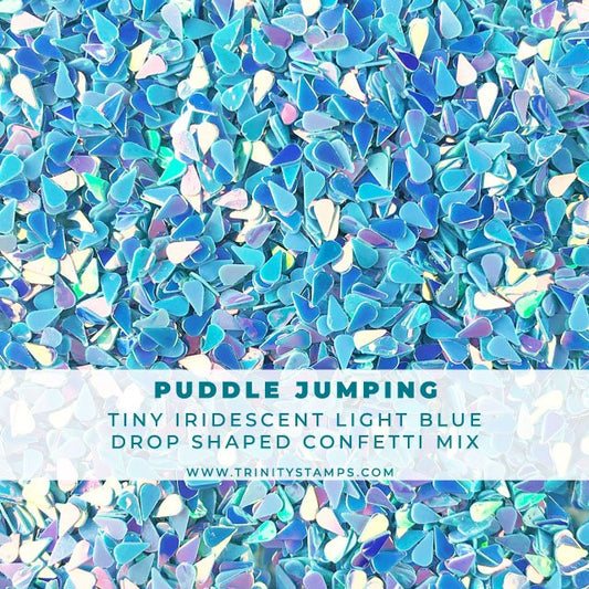 Puddle Jumping: Iridescent Lt. Blue Raindrop Confetti Mix