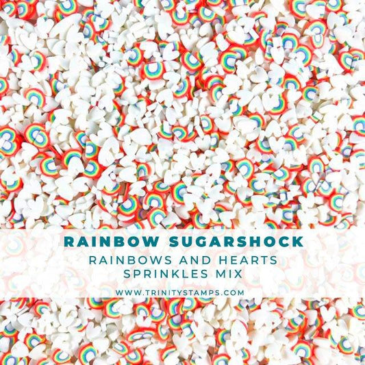 Rainbow Sugarshock: Rainbow and White Sprinkle Embellishment Mix