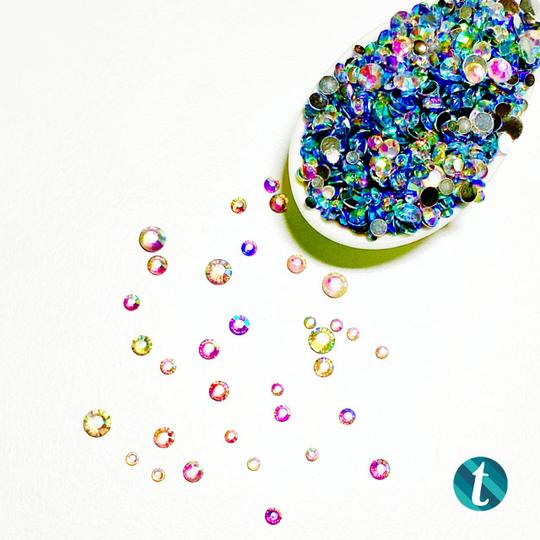 Rainbow Reflection Flat-Backed Rhinestone Mix