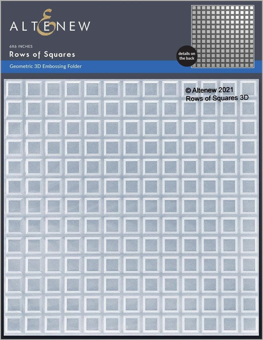 Rows of Squares 3D Embossing Folder