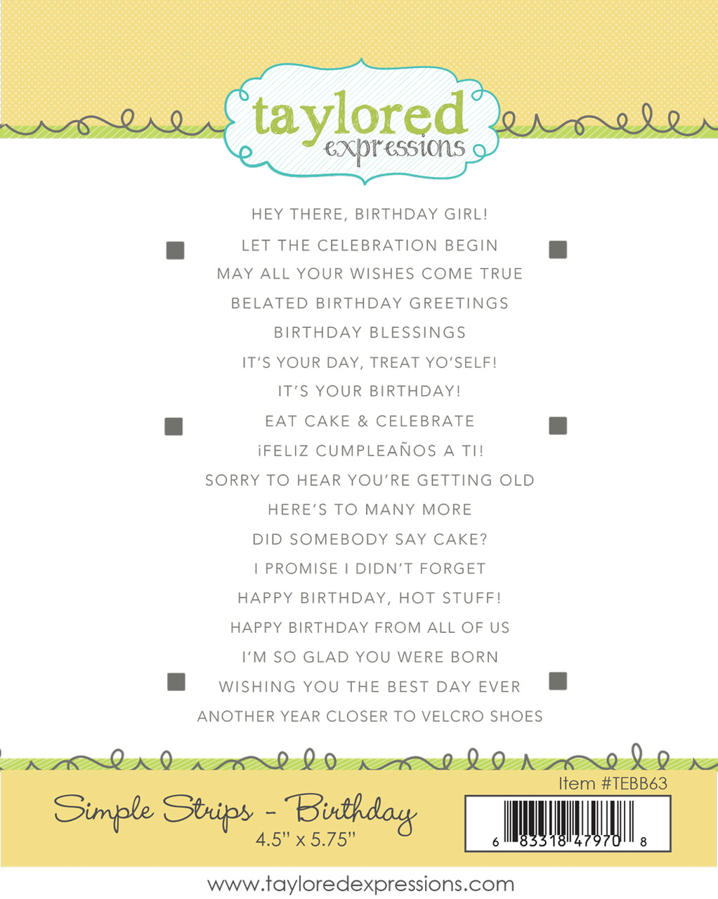 Simple Strips - Birthday Stamp Set