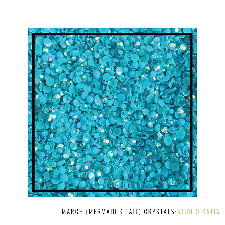 Birthstone Crystals March Mermaid's Tail