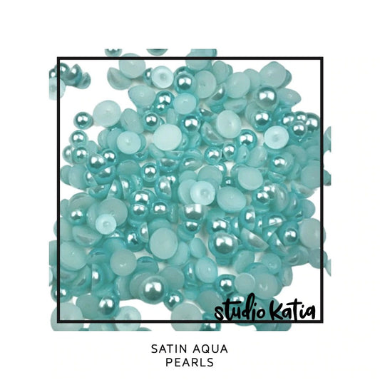 Satin Aqua Pearls