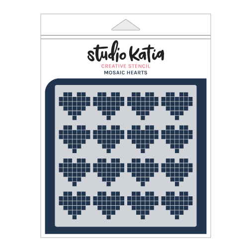 Mosaic Hearts Stencil