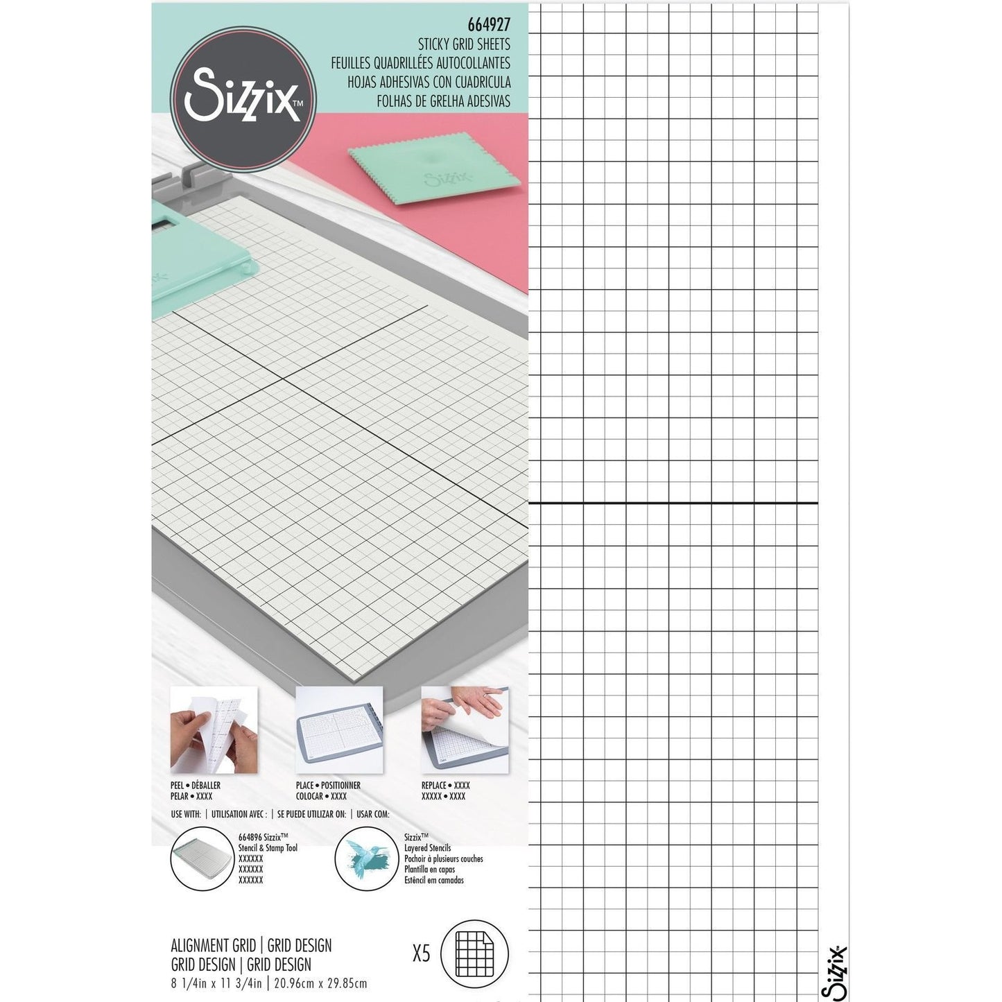 Sticky Grid Sheets 8.25x11.75