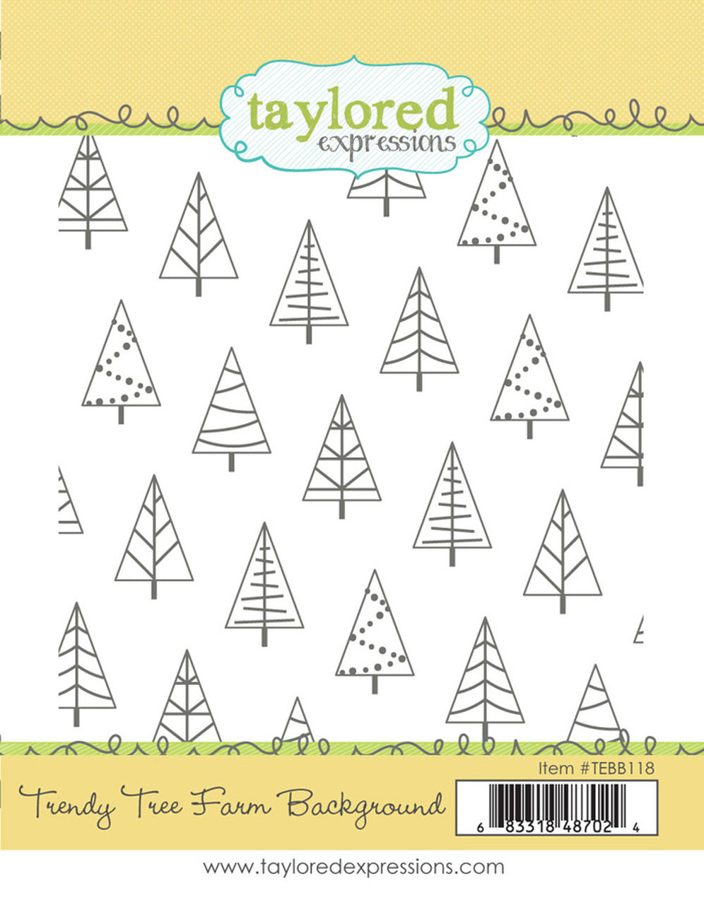Trendy Tree Farm Background Stamp