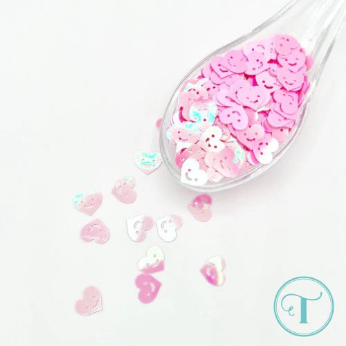 Happy Face Hearts Confetti Embellishment Mix
