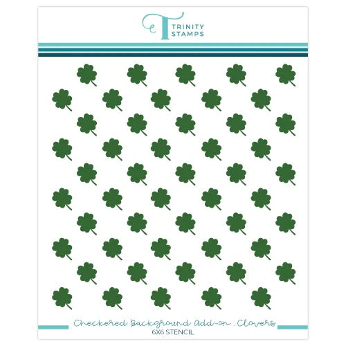 Checkered Background Add-On Stencil: Clovers