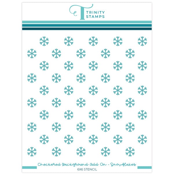 Checkered Background Add On Stencil: Snowflakes