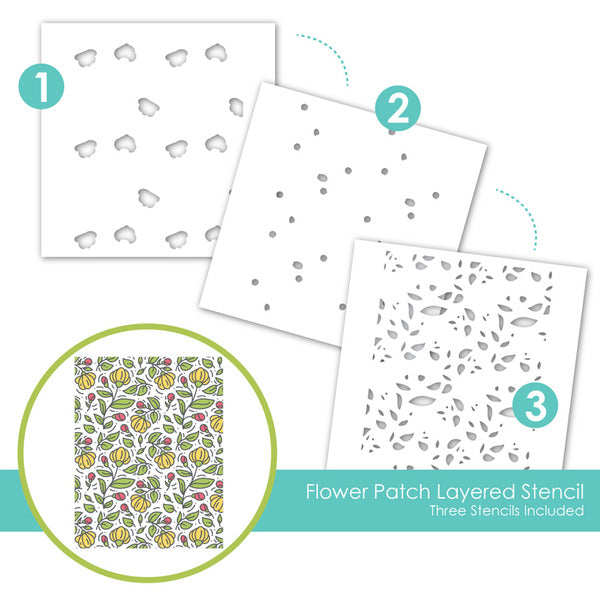 Flower Patch Layering Stencil