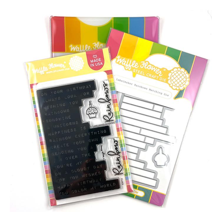 Labelmaker Rainbows Stamp & Die Set