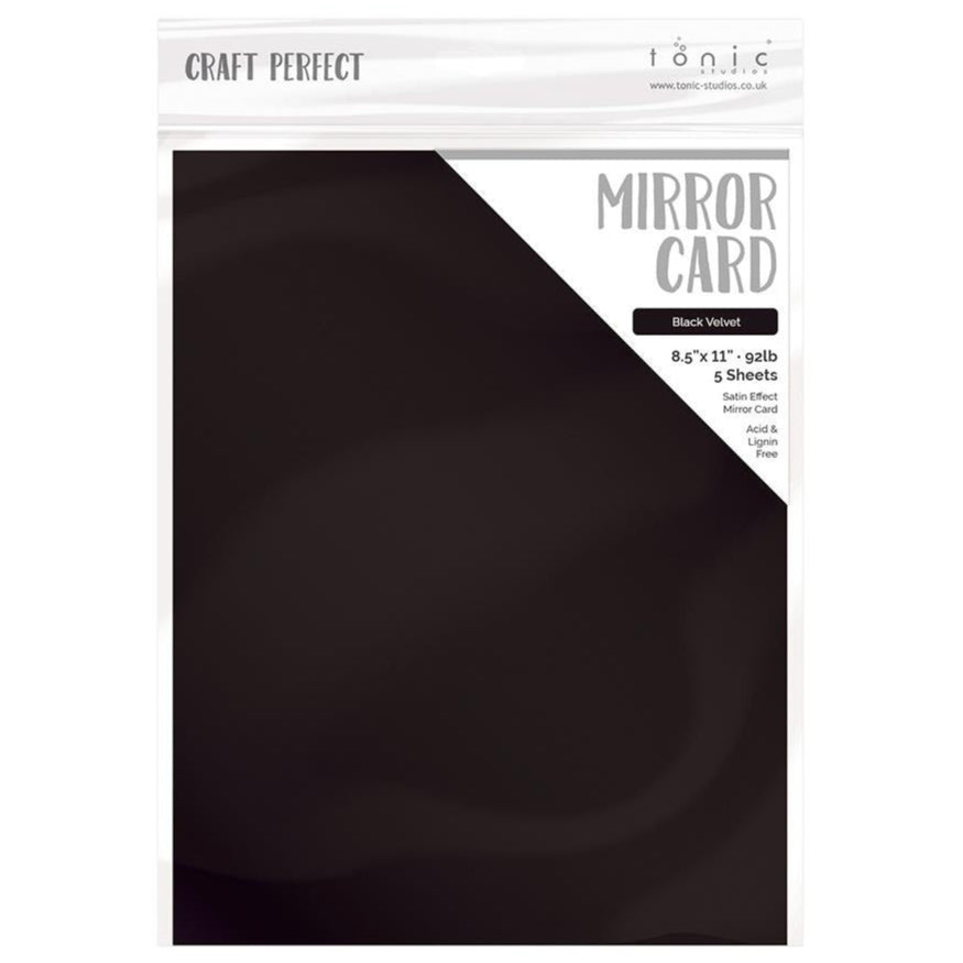 Satin Mirror Cardstock 8.5 x 11 Black Velvet