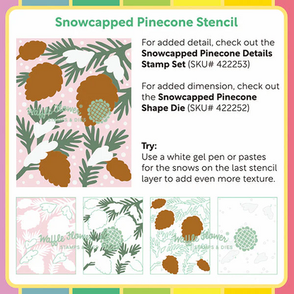 Snowcapped Pinecone Stencil 