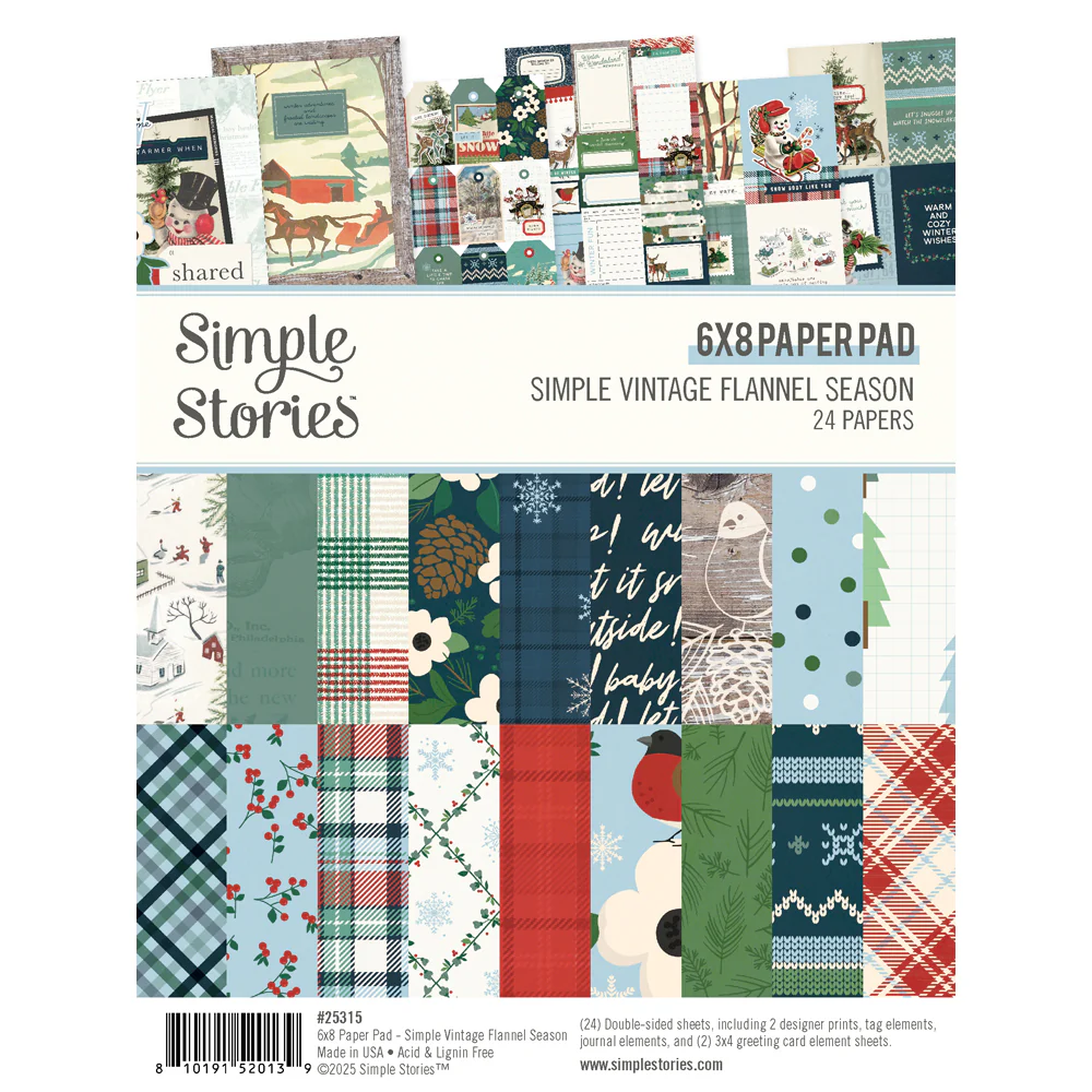 Simple Vintage Flannel Season 6x8 Paper Pad