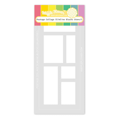 Postage Collage Slimline Blocks Stencil 