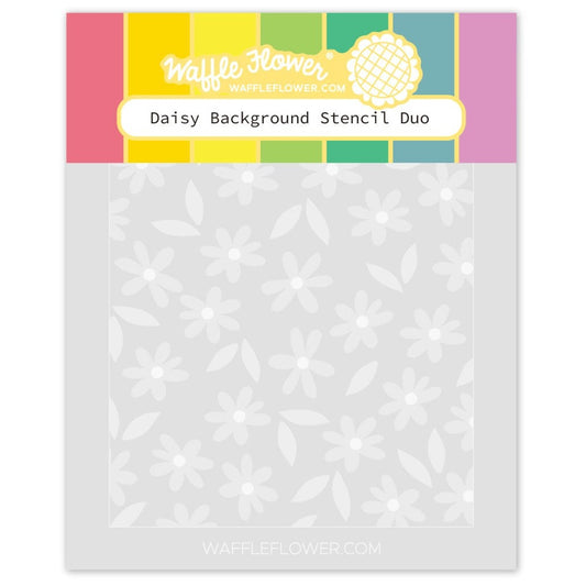 Daisy Background Stencil Duo 