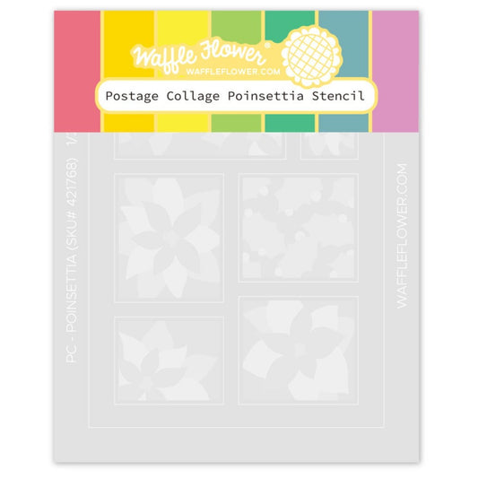 Postage Collage Poinsettia Stencil