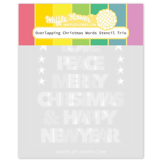 Overlapping Christmas Words Stencil Trio 