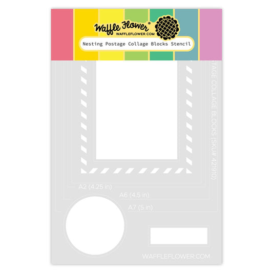 Nesting Postage Collage Blocks Stencil 