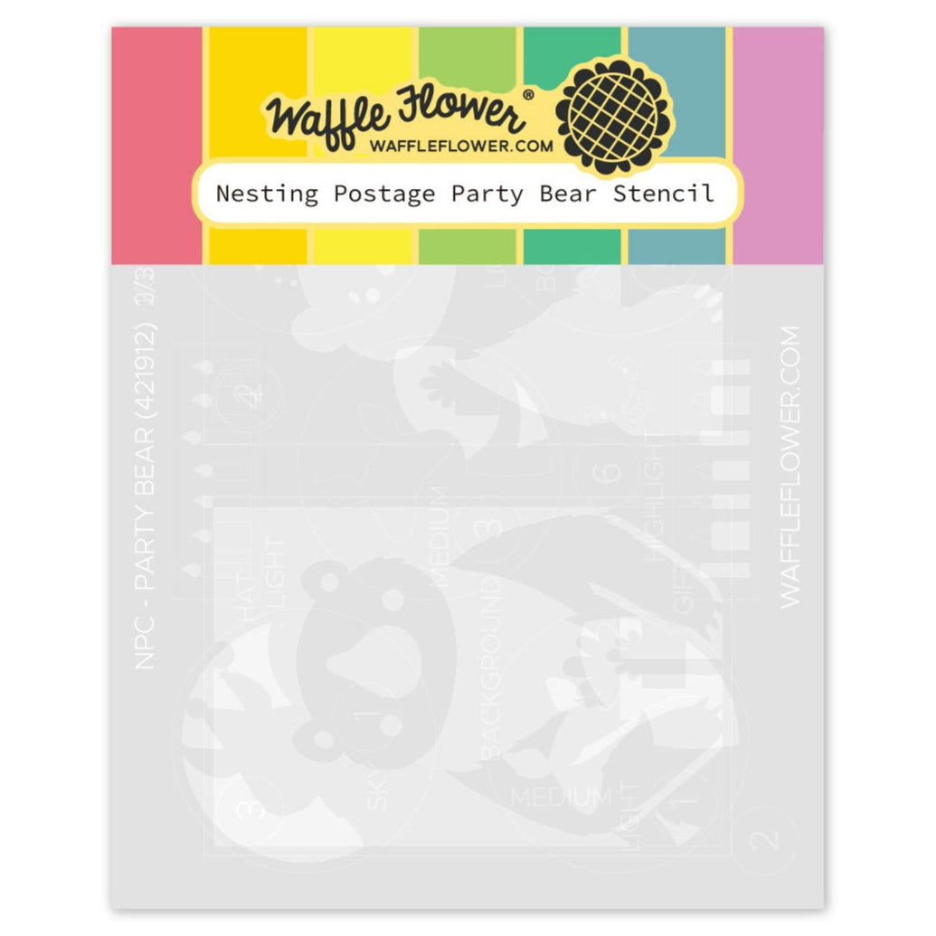 Nesting Postage Collage Party Bear Stencils