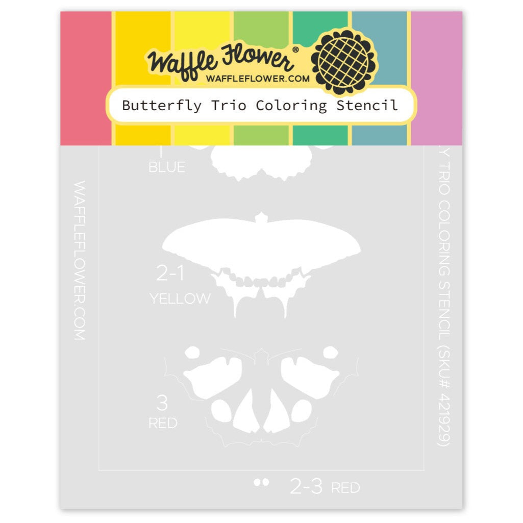 Butterfly Trio Coloring Stencil 