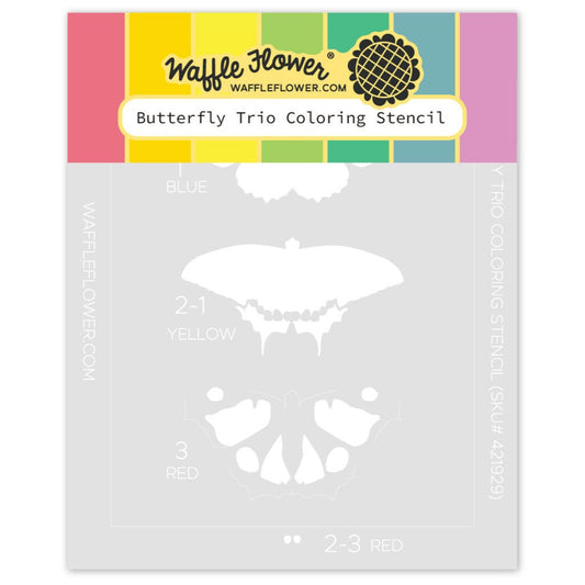 Butterfly Trio Coloring Stencil 