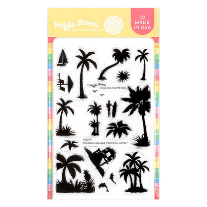 Postage Collage Tropical Sunset Stamp Set 