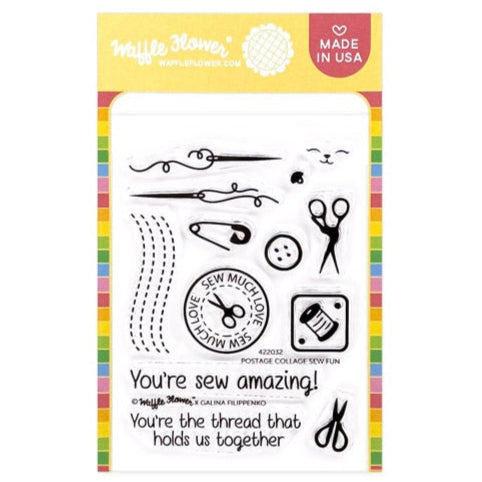 Postage Collage Sew Fun Stamp Set 