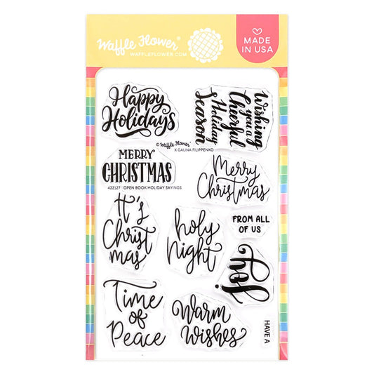 Open Book Holiday Sayings Stamp Set 