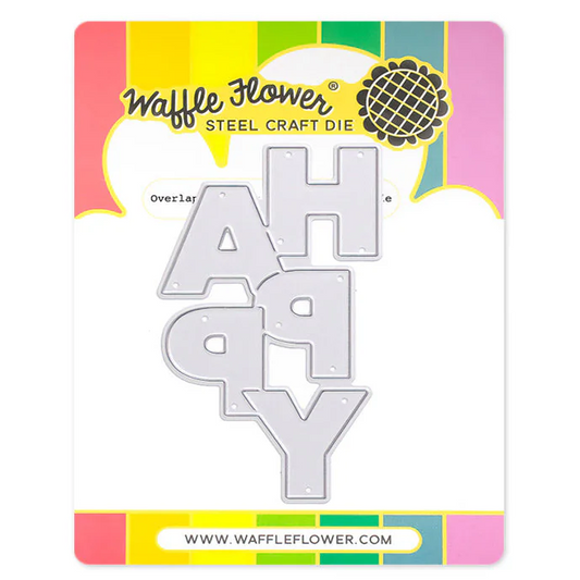 Overlapping Vertical Happy Word Die 