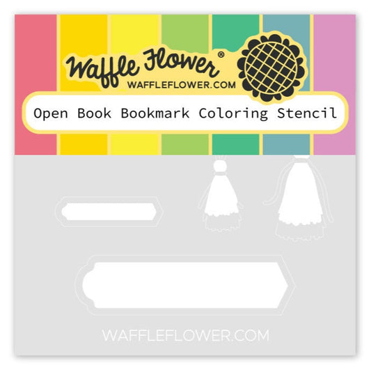 Open Book Bookmark Coloring Stencil 