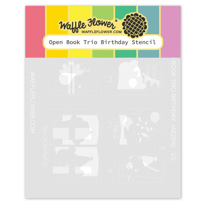 Open Book Trio Birthday Stencils