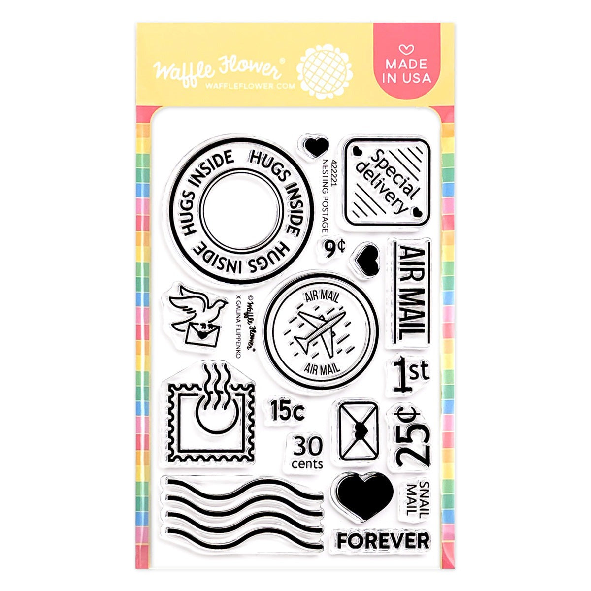 Nesting Postage Collage Stamp Set 