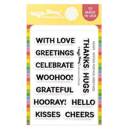 Nesting Postage Collage Greetings Stamp Set 