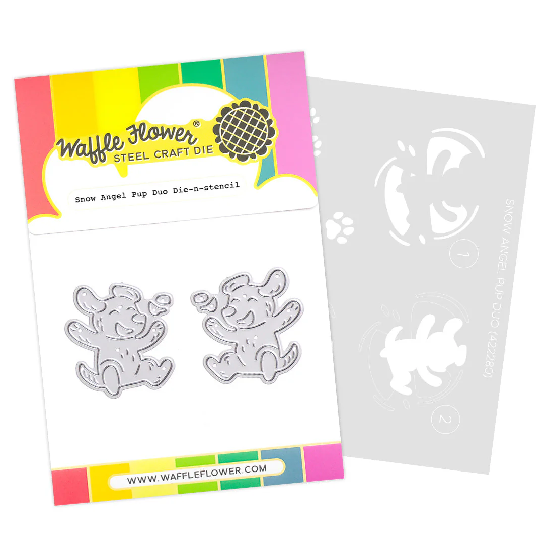 Snow Angel Pup Duo Die-n-stencil 