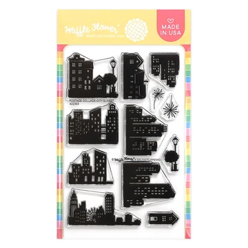 Postage Collage City Sunset Stamp Set 