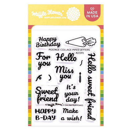 Postage Collage Piped Letters Stamp Set 