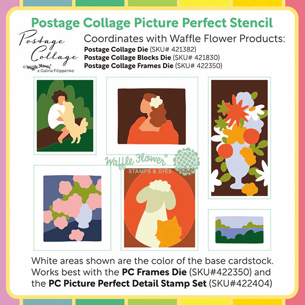 Postage Collage Picture Perfect Stencil 