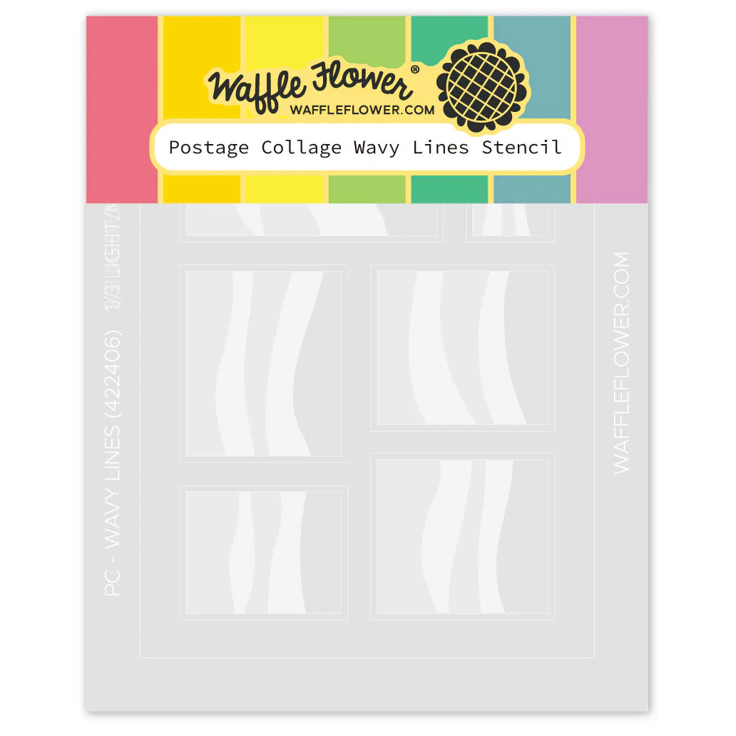 Postage Collage Wavy Lines Stencil 