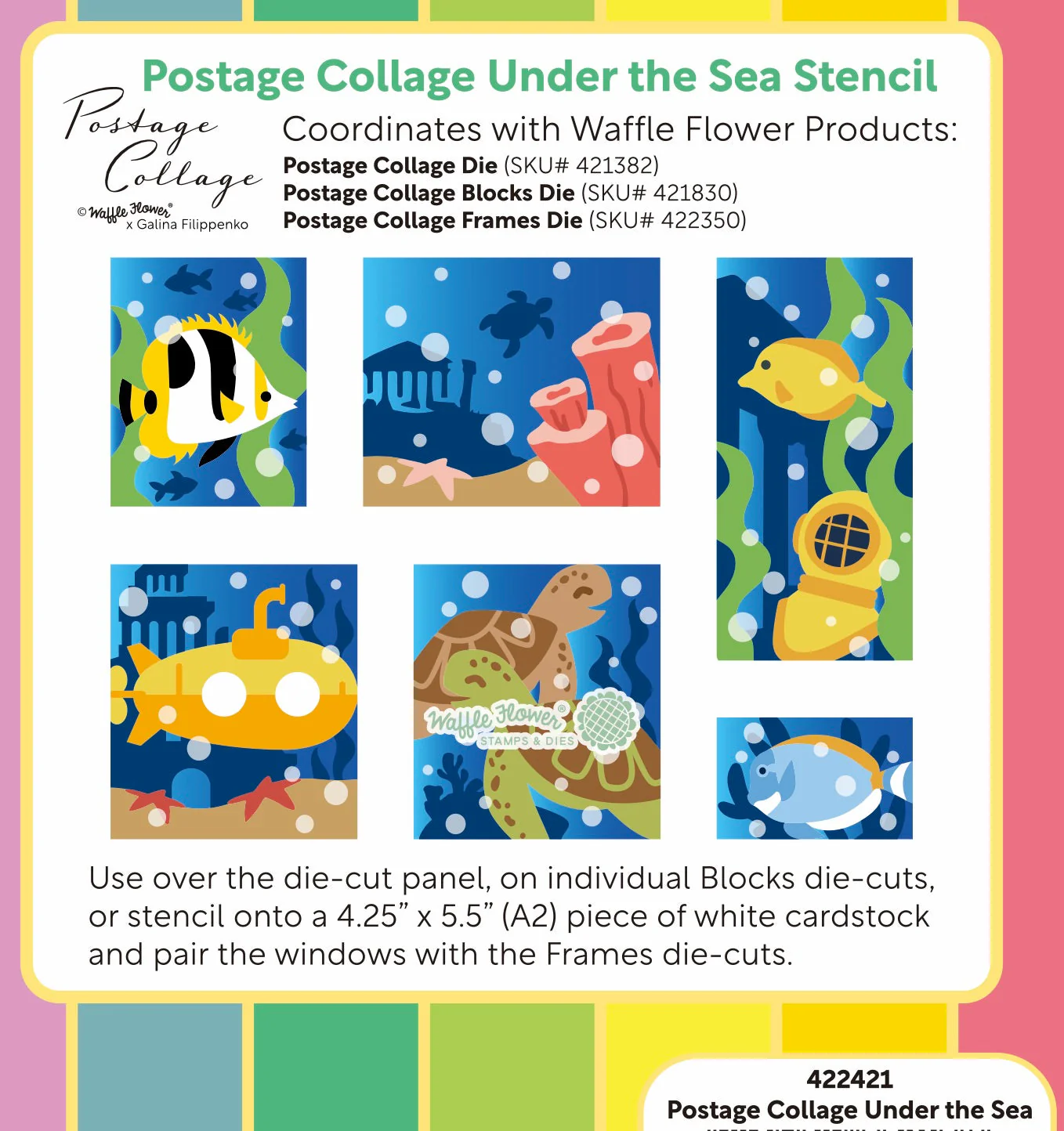 Postage Collage Under the Sea Stencil 