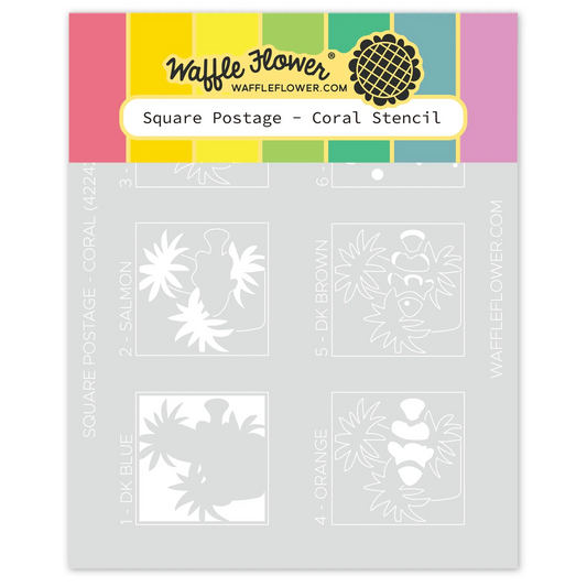 Square Postage Coral Stencil 