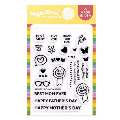 Postage Collage Mom & Dad Details Stamp Set 