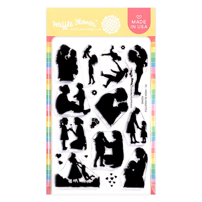 Postage Collage Mom Silhouettes Stamp Set 