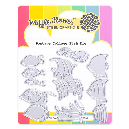 Postage Collage Fish Die 