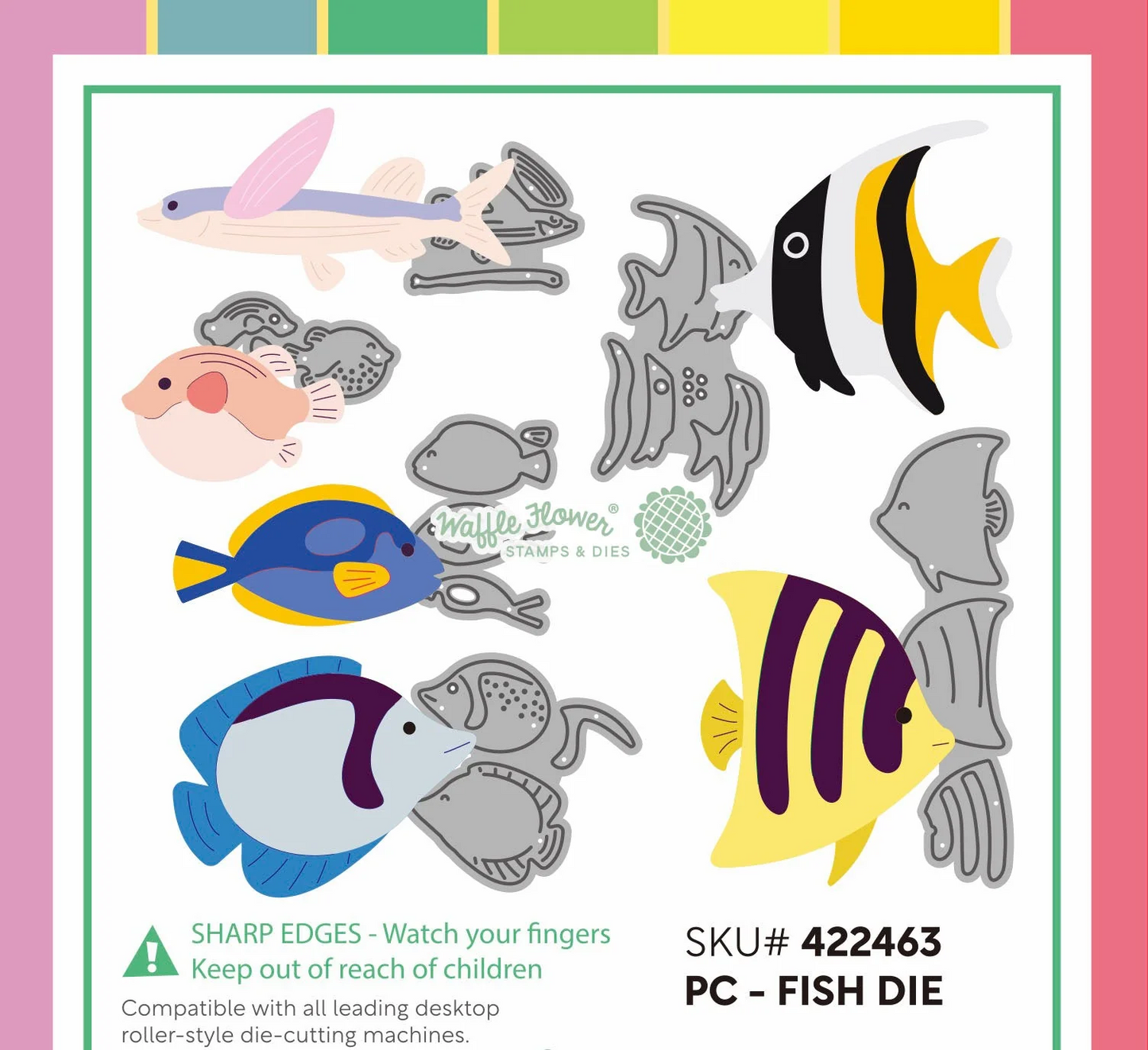 Postage Collage Fish Die 
