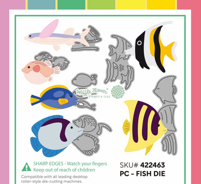 Postage Collage Fish Die 