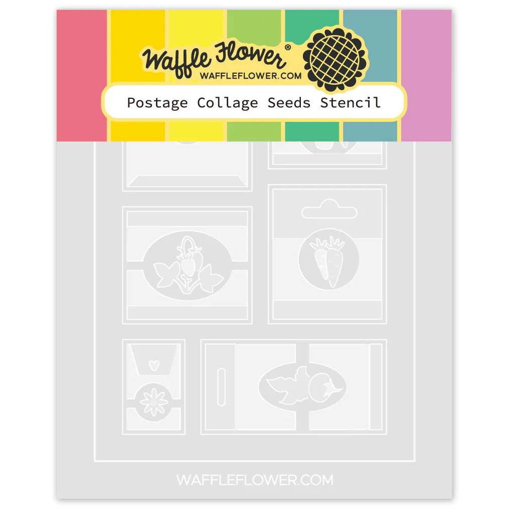 Postage Collage Seeds Stencil 